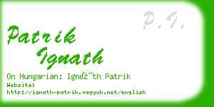 patrik ignath business card